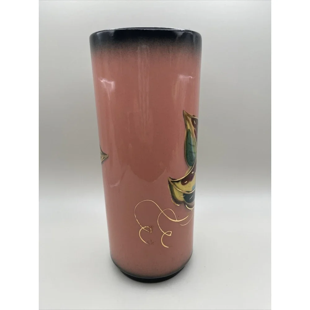 Vintage Midcentury Enchanto California Art Pottery Vase Leaves MCM 50s‎ 1950s